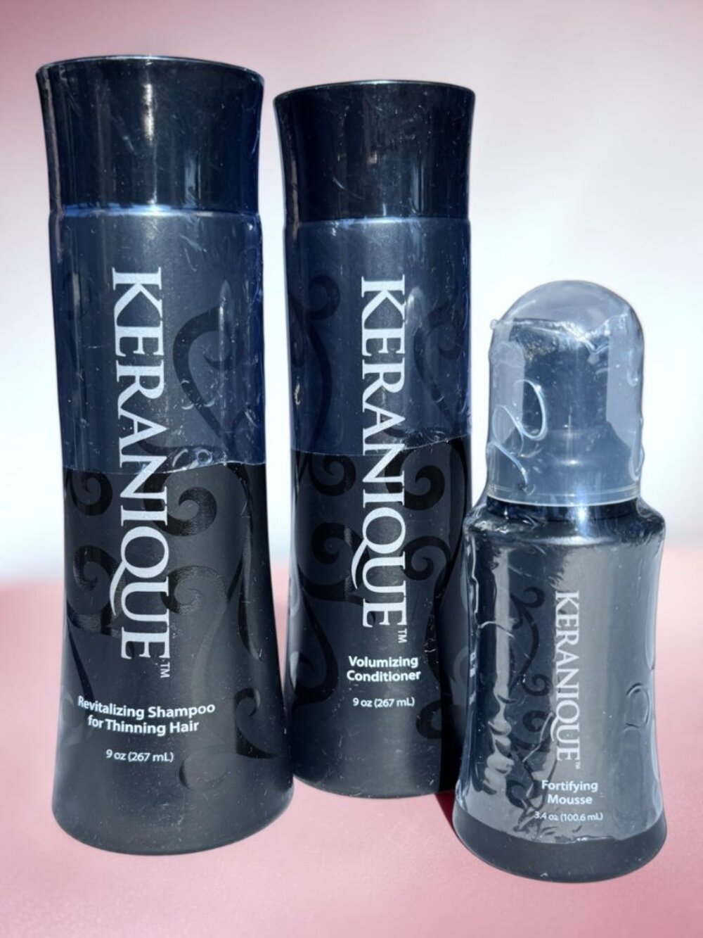 Keranique Shampoo Conditioner Fortifying Mousse Set Thinning Hair 3 Pc NEW